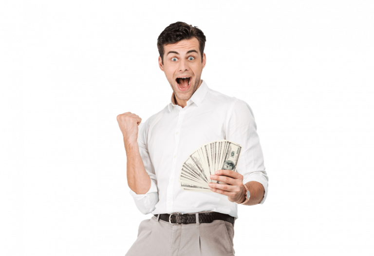 portrait joyful happy man